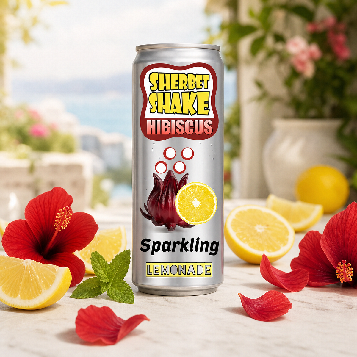 SHERBET SHAKE — HIBISCUS | Bold Energy Drink Packaging & Adverti Image 2