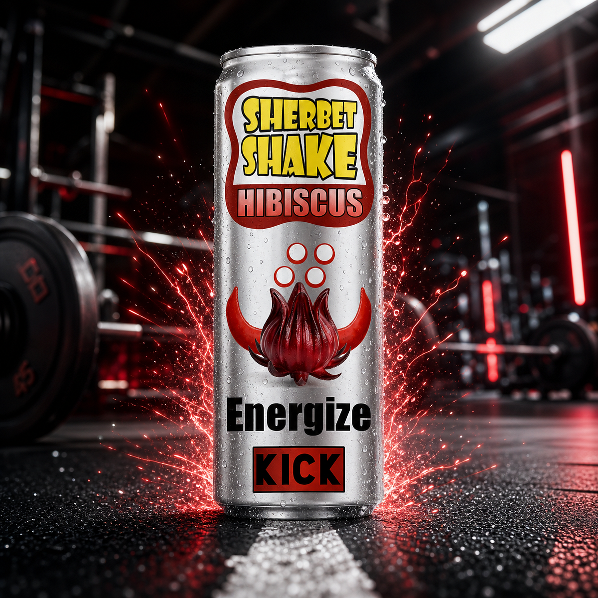 SHERBET SHAKE — HIBISCUS | Bold Energy Drink Packaging & Adverti Image 3