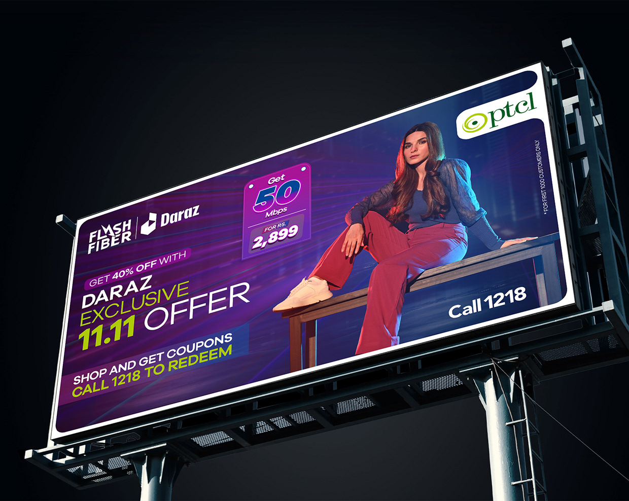 PTCL Flash Fiber | High-Speed Internet | OOH Campaigns Image 1