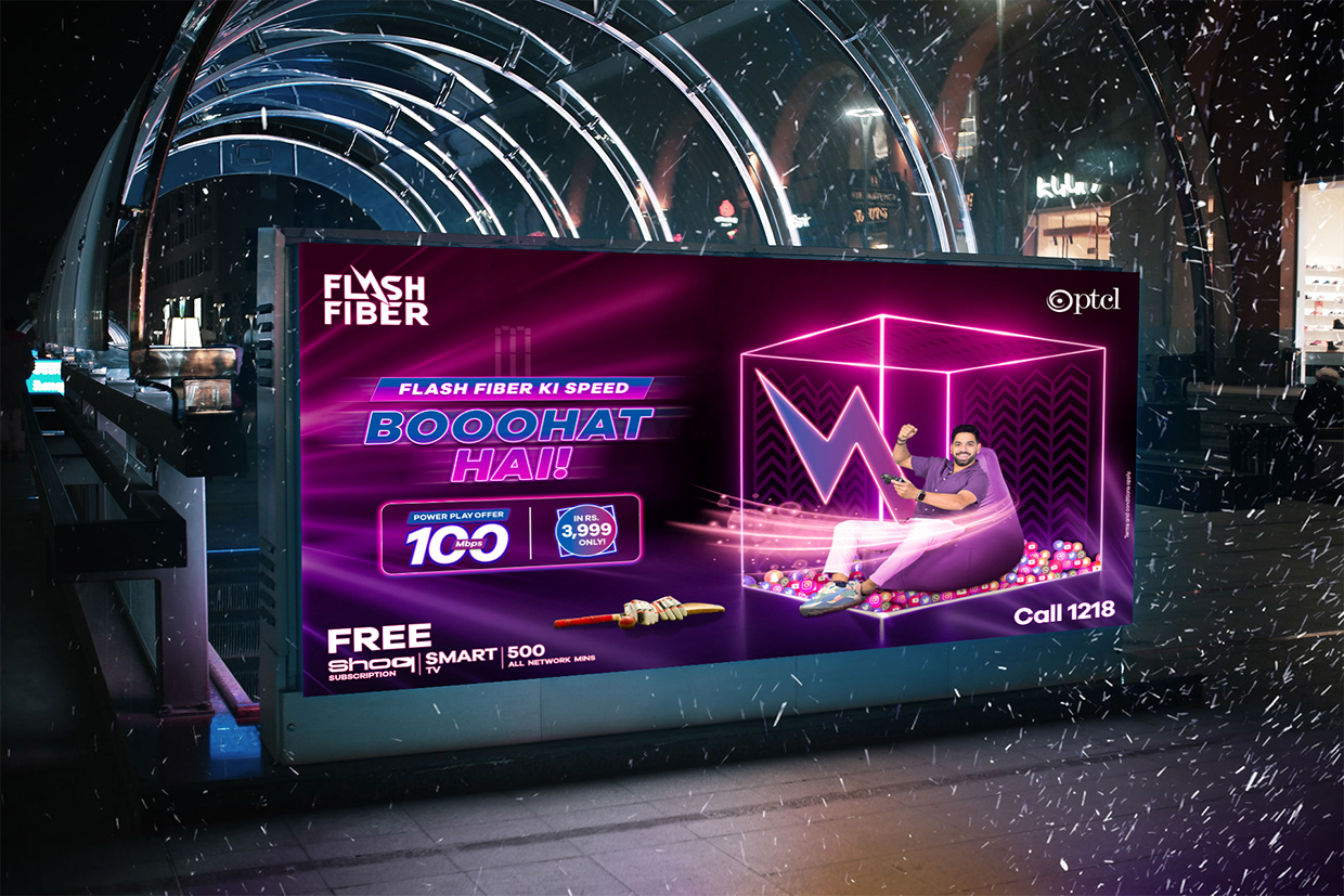PTCL Flash Fiber | High-Speed Internet | OOH Campaigns Image 3