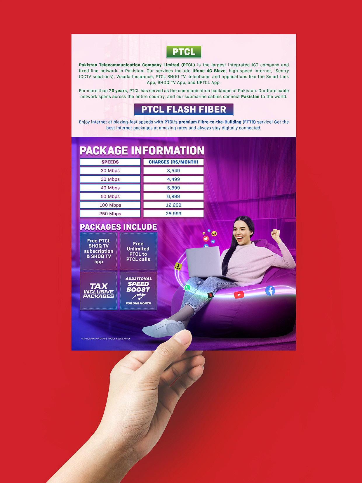 PTCL Flash Fiber | B2B Corporate Commercial Collateral Image 0