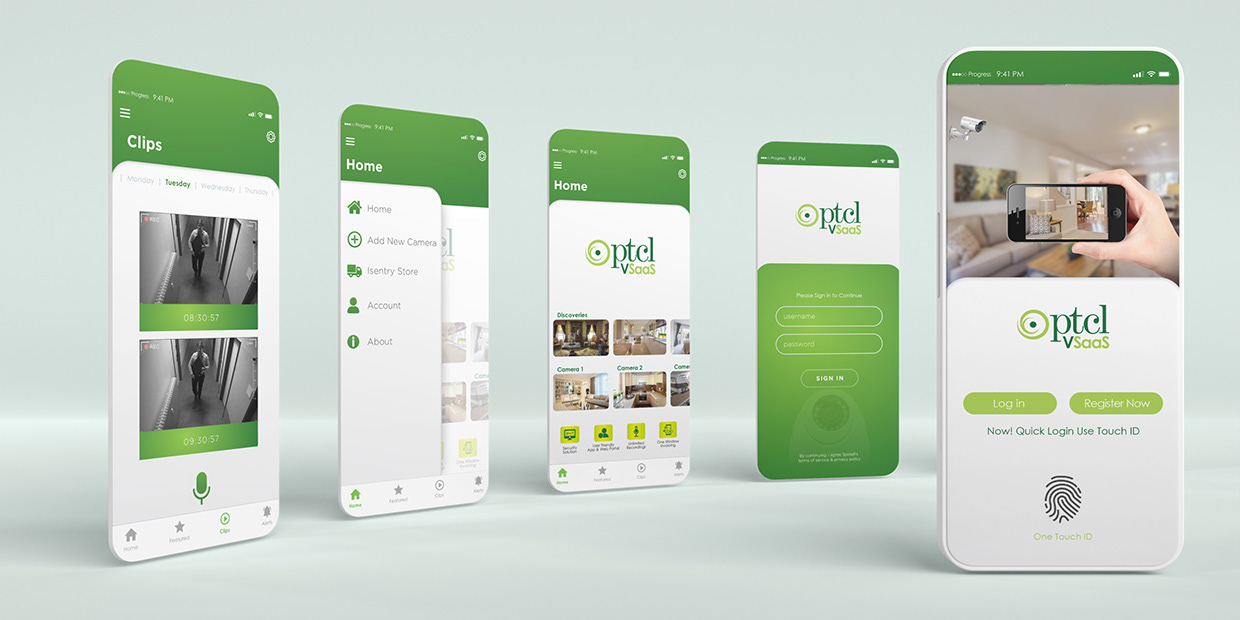PTCL VSaaS — Cloud Surveillance UI/UX & Brand Identity
