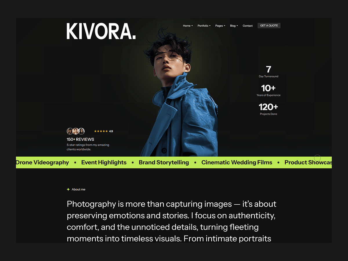 Kivora - Creative Portfolio & Agency HTML Template Image 0