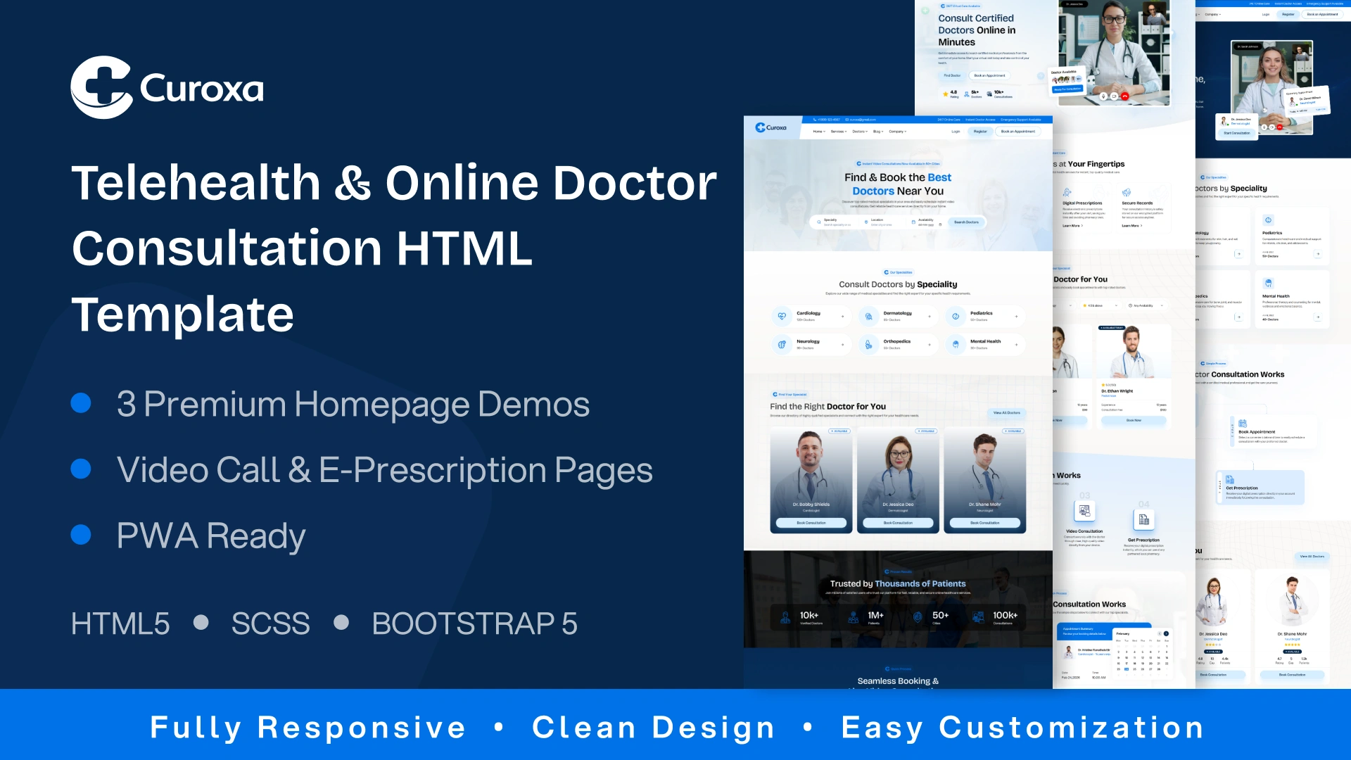 Curoxa - Telehealth & Online Doctor Consultation HTML Template - Wrapmarket