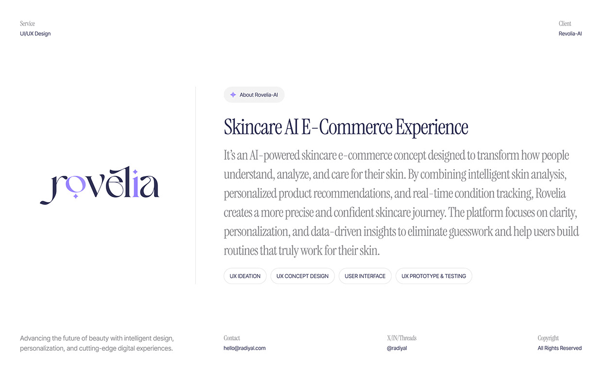 Rovelia - Skincare AI & E-Commerce Web Design Image 2