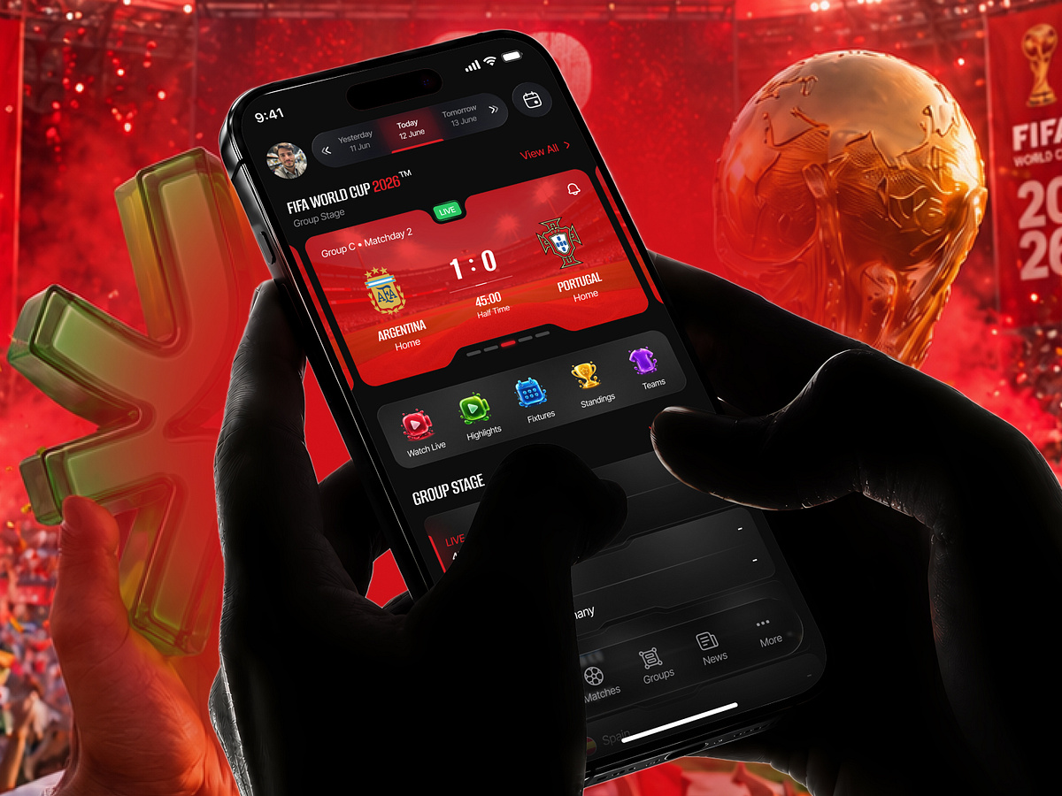 Live Football Watch Mobile App | Fifa 2026 | UI/UX Design
