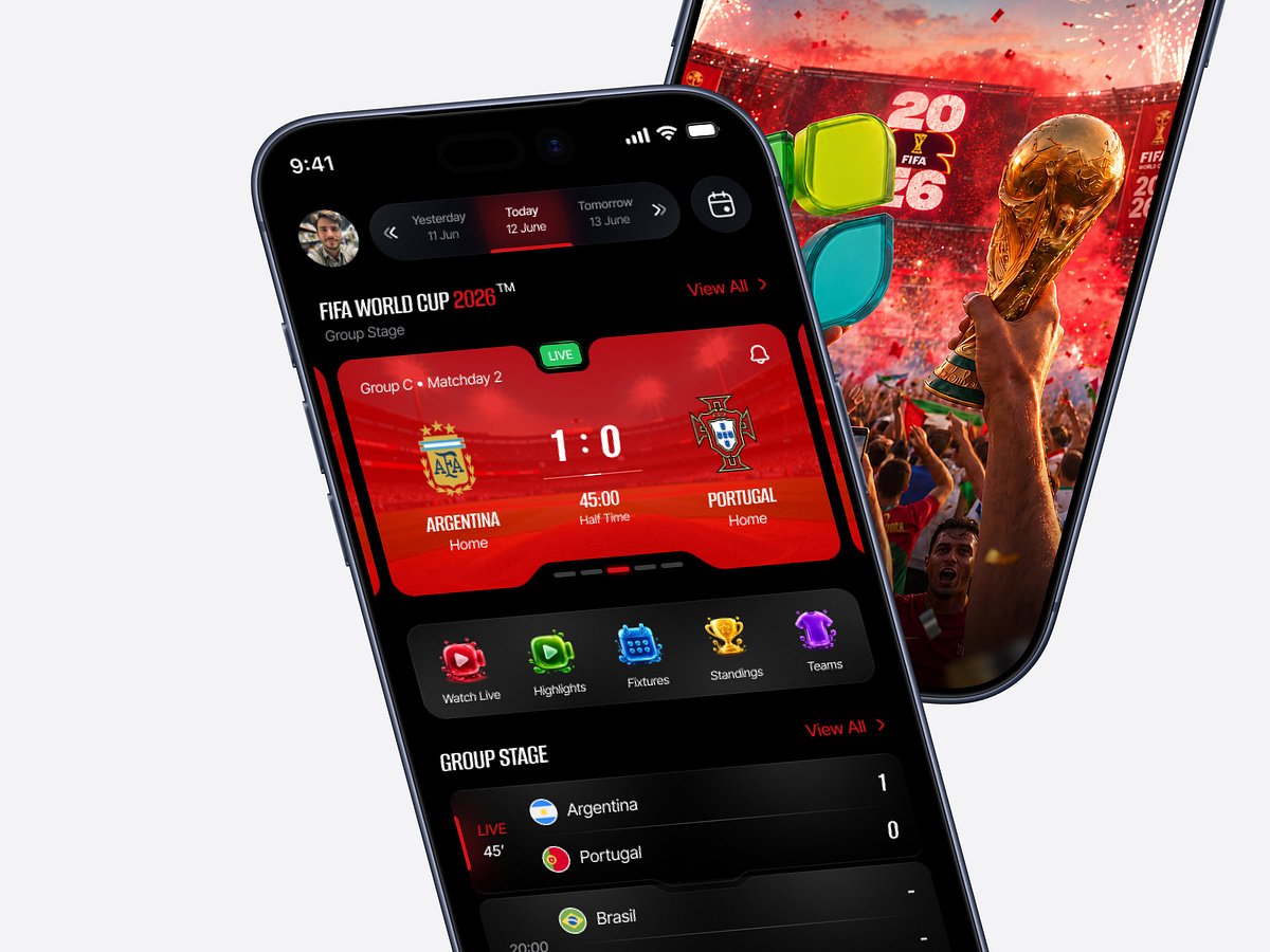 Live Football Watch Mobile App | Fifa 2026 | UI/UX Design Image 2