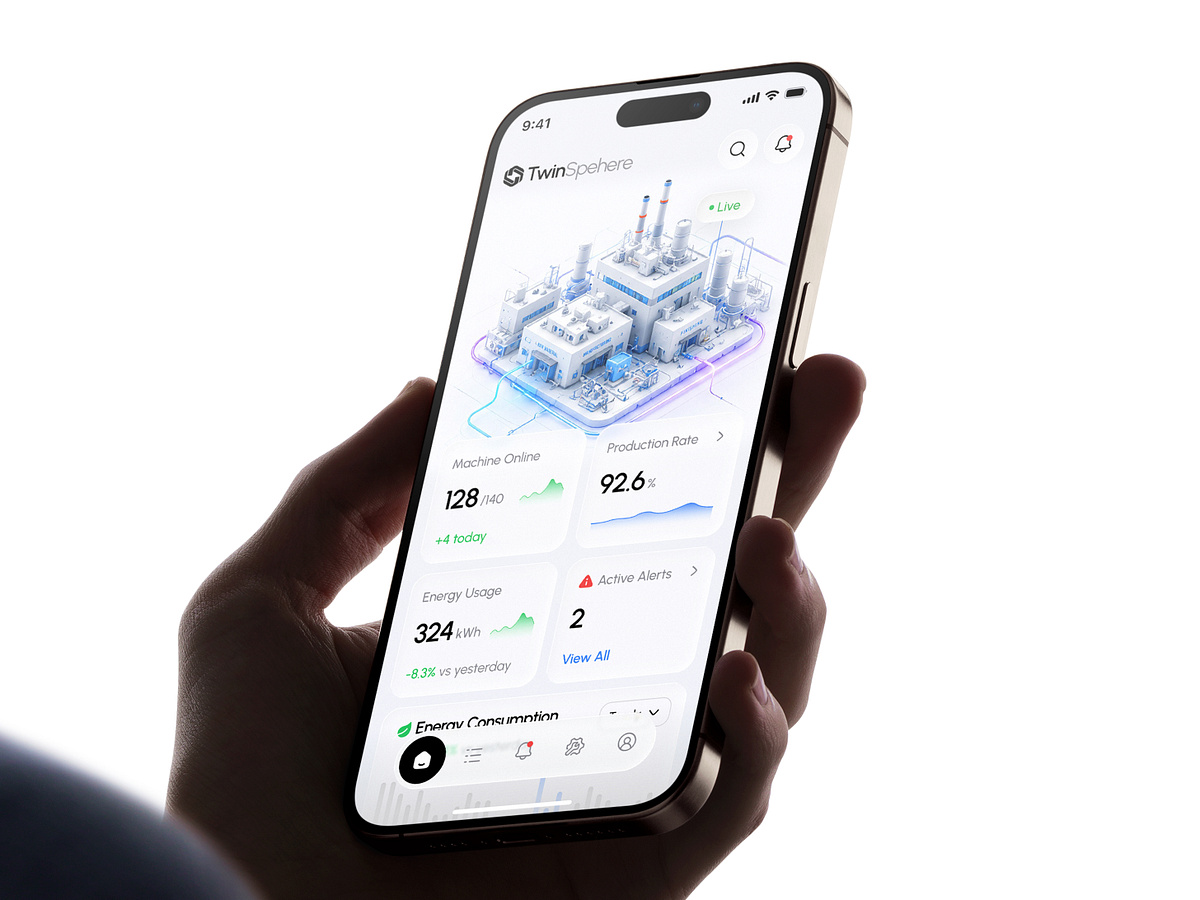 Factory Digital Twin Platform | Industrial IoT Monitoring Mobile