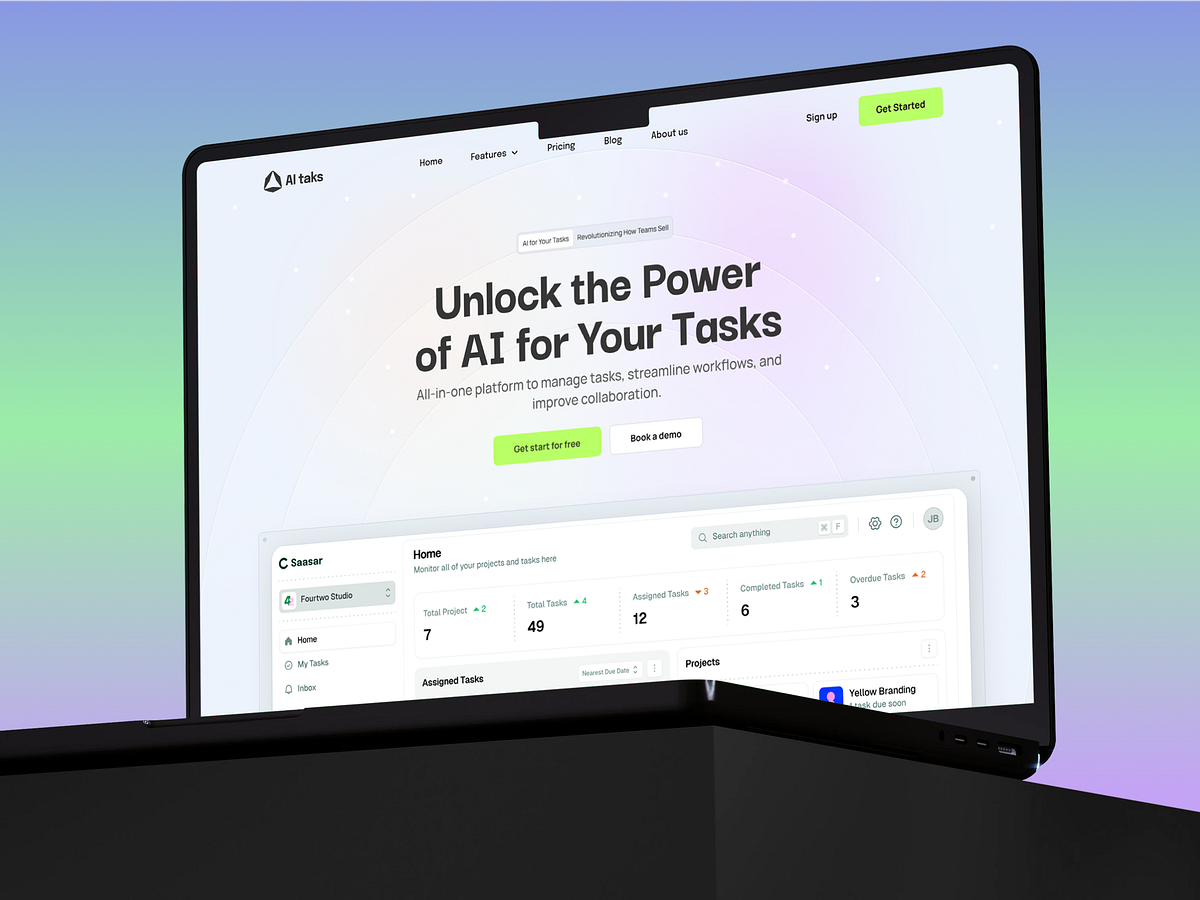 AI Task Management Platform - Landing Page design Image 1