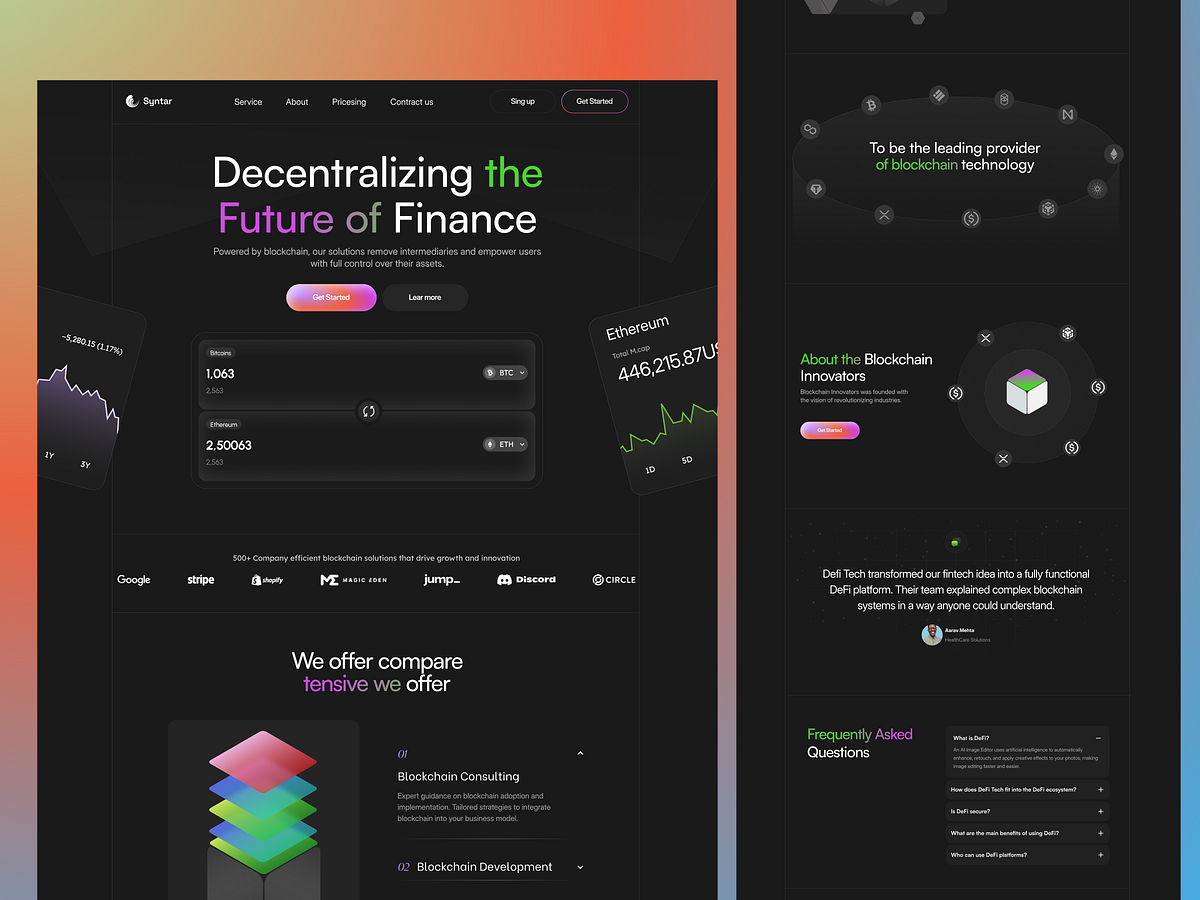 DeFi Revolution - Where Finance Meets Freedom | Web3 LandingPage Image 2