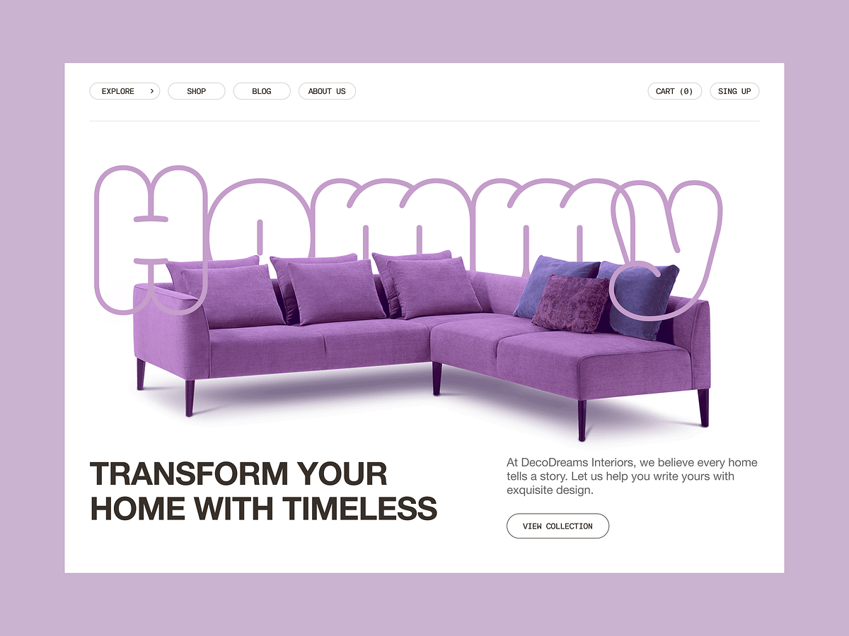 Homey Landing Page | DecoDreams Interiors