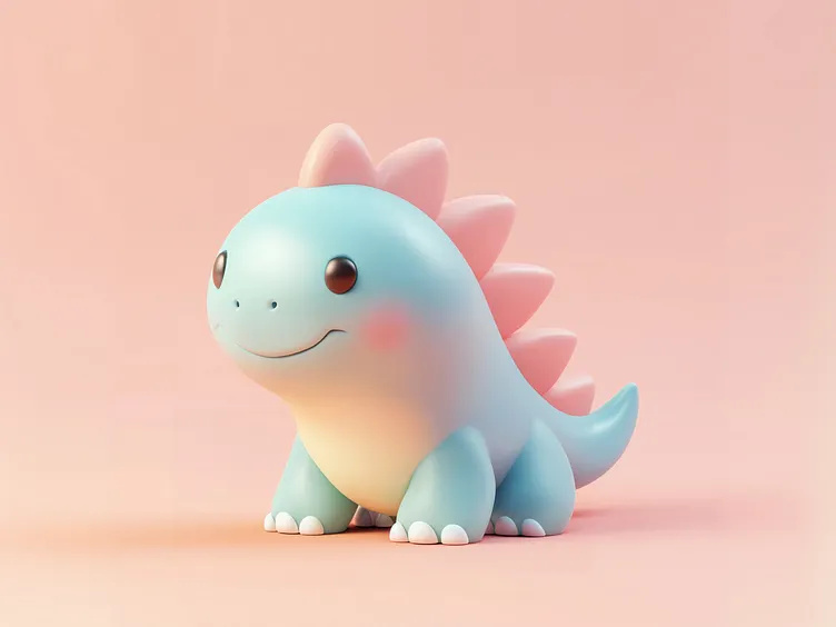 Cute 3D Pastel Dinosaur Design