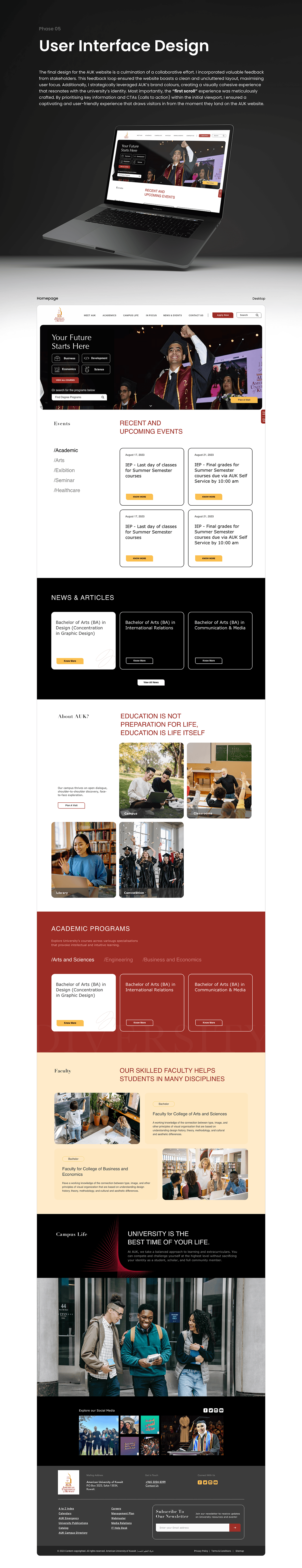 American University of Kuwait - Website Redesign, UI/UX Image 4
