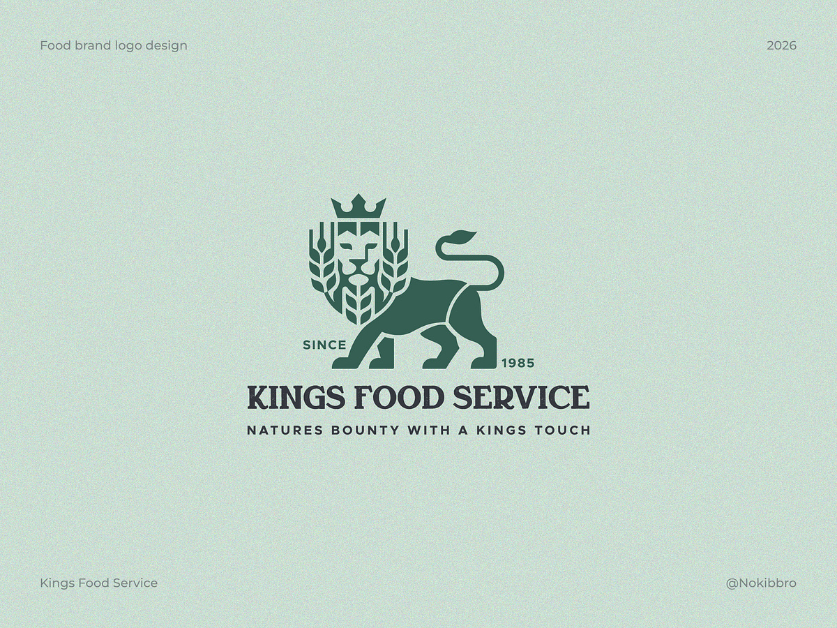 Agriculture, Restaurant, Food service logo design | Lion King