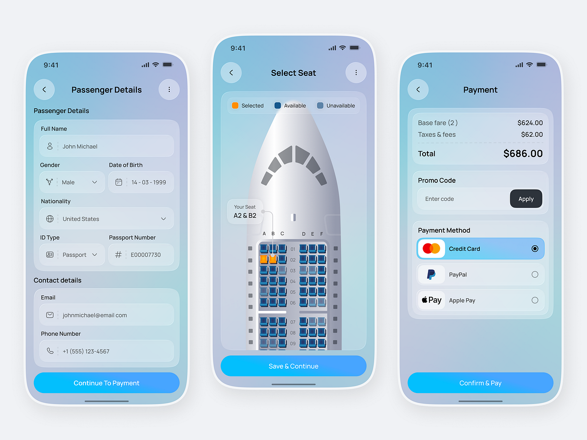 Flight Booking Mobile App Animation Image 0