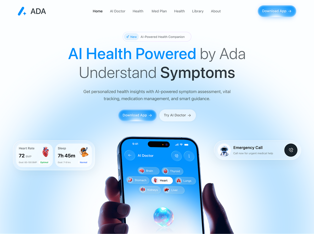 AI Doctor Website UI – Modern Healthcare