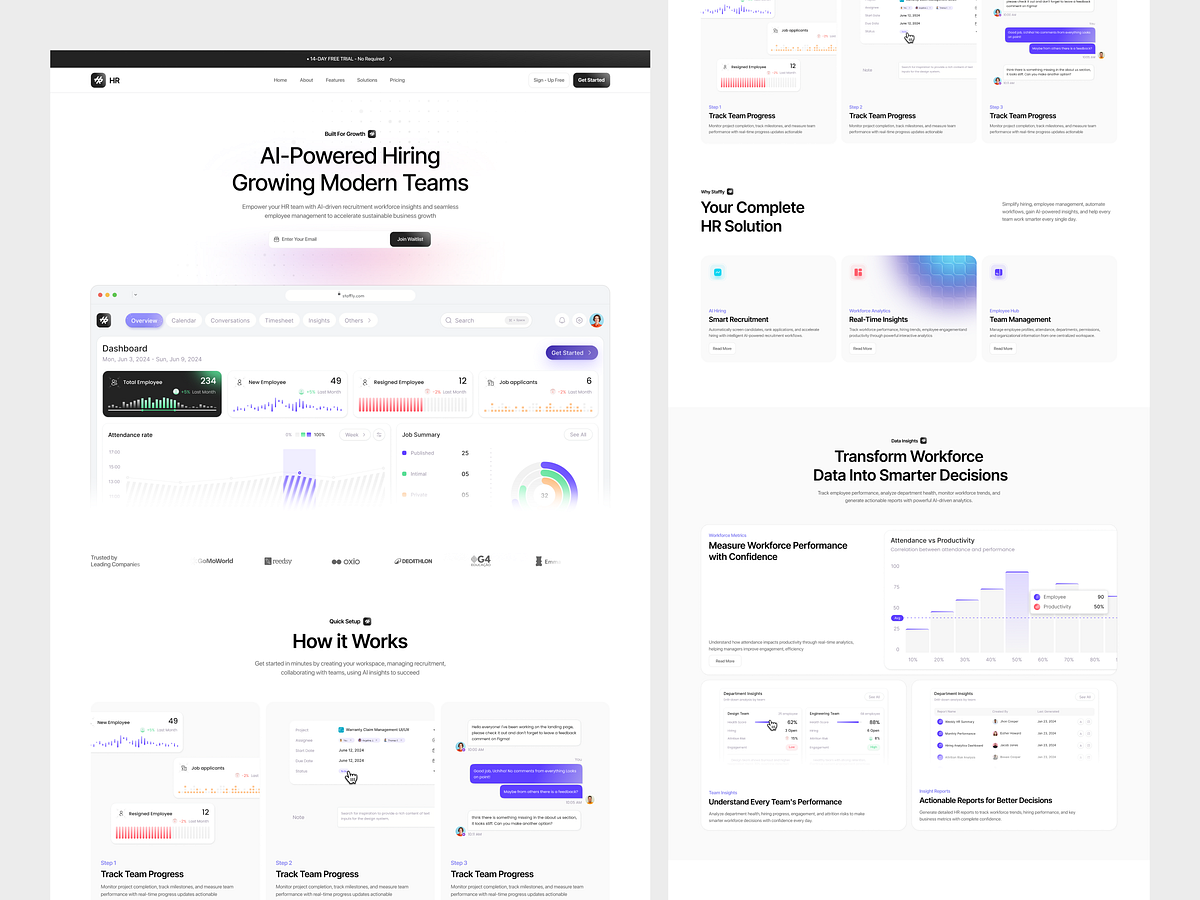 AI-Powered HR SaaS Landing Page Image 0