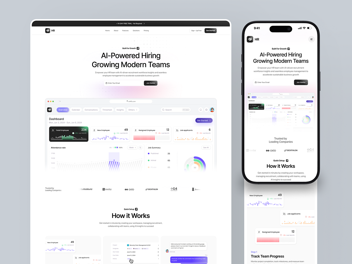 AI-Powered HR SaaS Landing Page Image 0