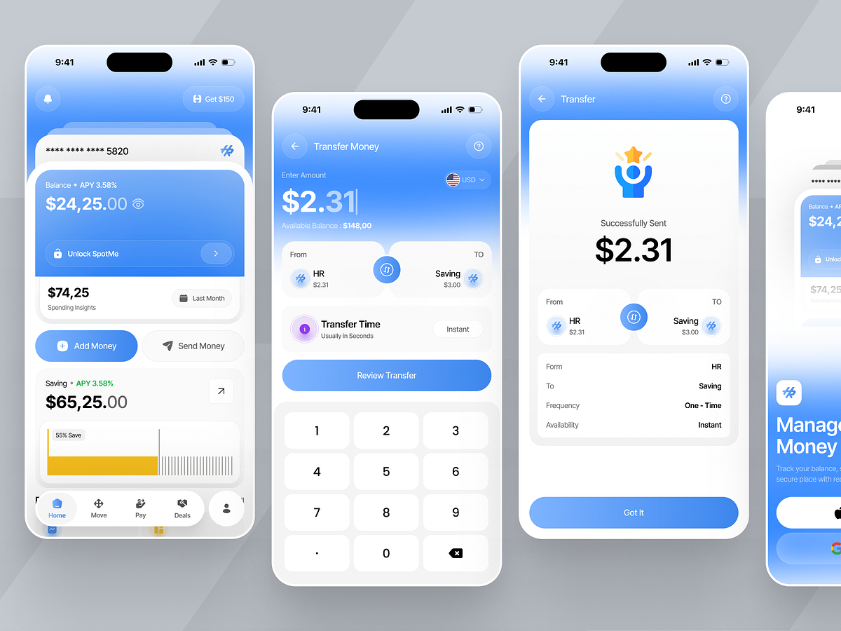 Fintech Mobile Banking App Design