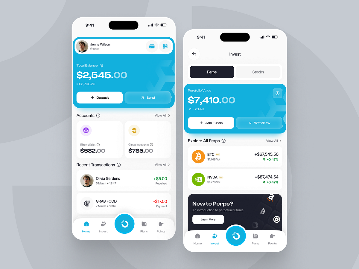 Personal Finance Investment Mobile App Design Image 0