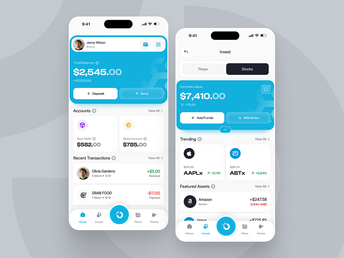 Personal Finance Investment Mobile App Design Image 1