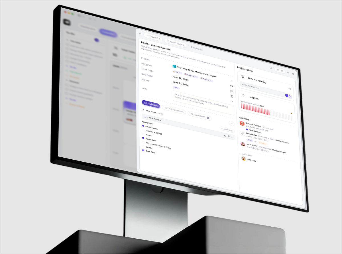 Task Detail Dashboard – Project Management SaaS UI Image 0