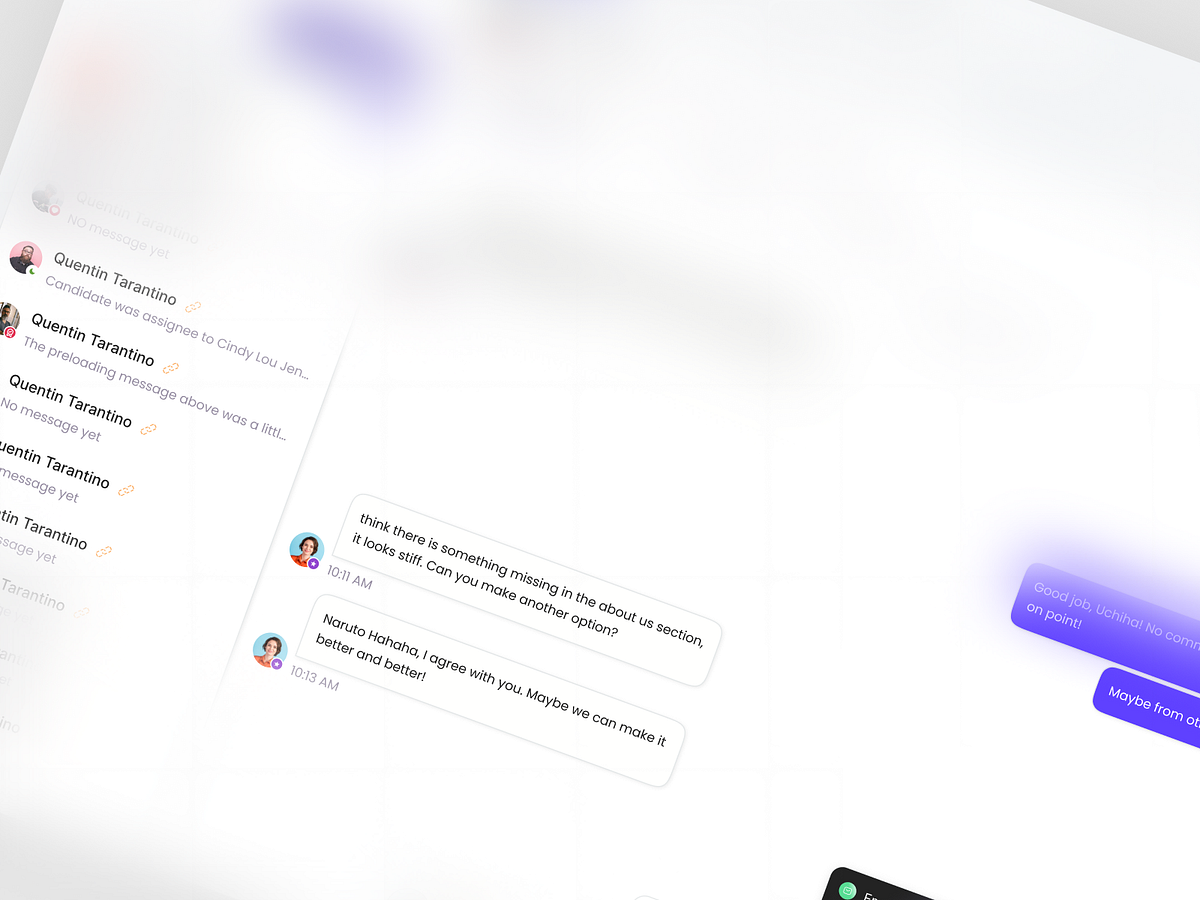Recruitment CRM Conversations Dashboard UI Image 0