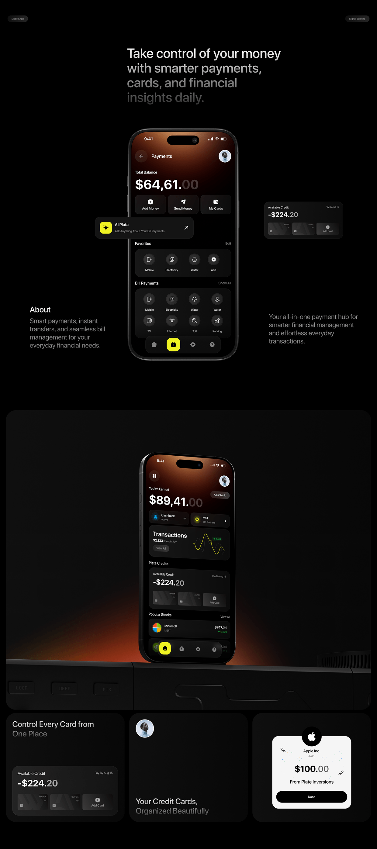 Finance & Credit Card Management Mobile App Image 0
