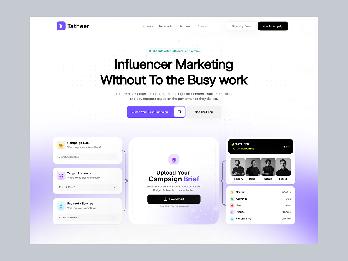 AI Influencer Marketing Landing Page