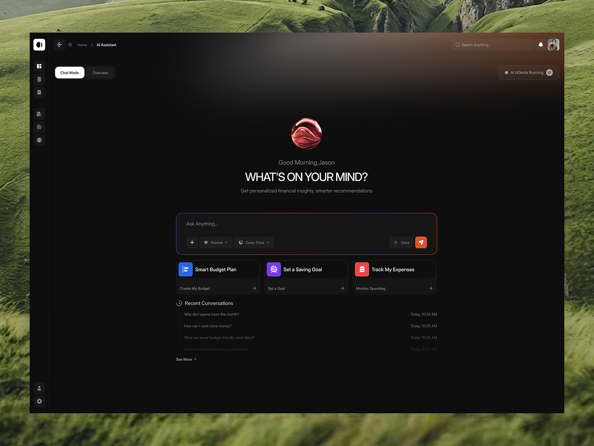 AI Financial Assistant — Smarter Money Management | UI/UX Design Image 0