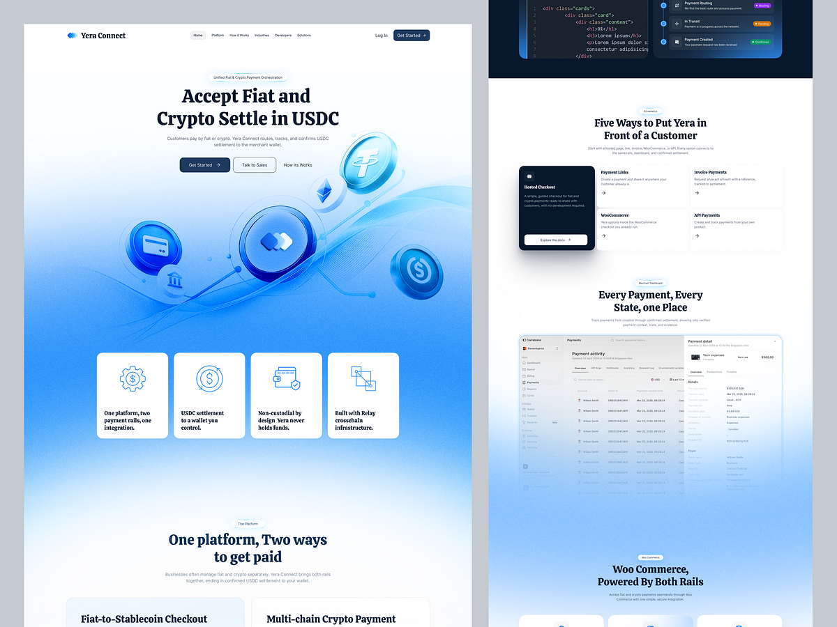 Fiat & Crypto Payment Platform — Landing Page UI/UX Design