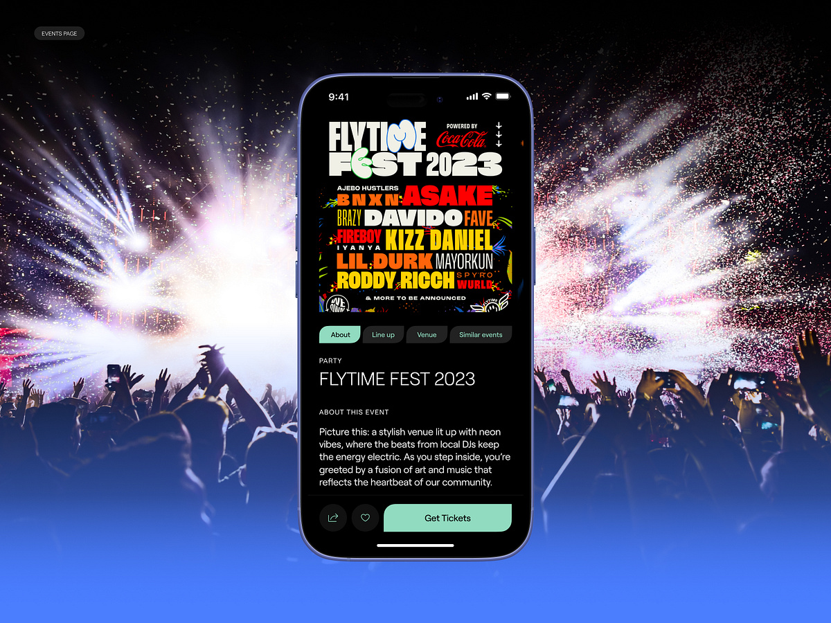 Event page / UX/UI Concept – Ticket Booking Application Design