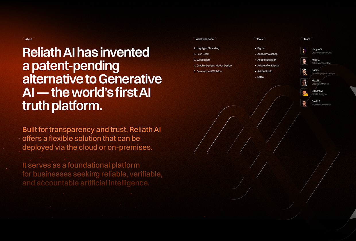Reliath - Trustworthy AI for Businesses | Brand & Web Image 0