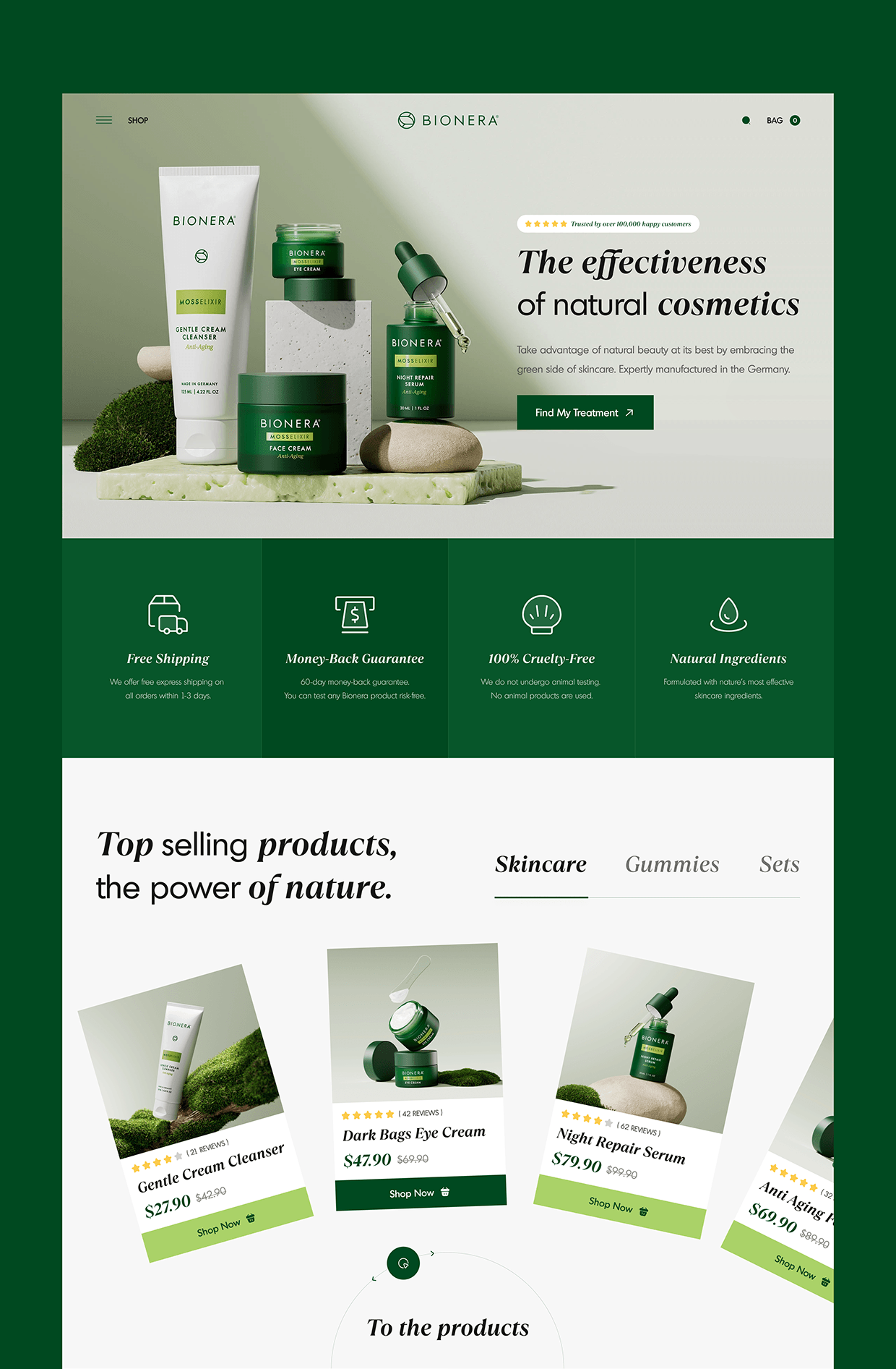 Bionera - Biological New Era Skincare Website Design Image 1