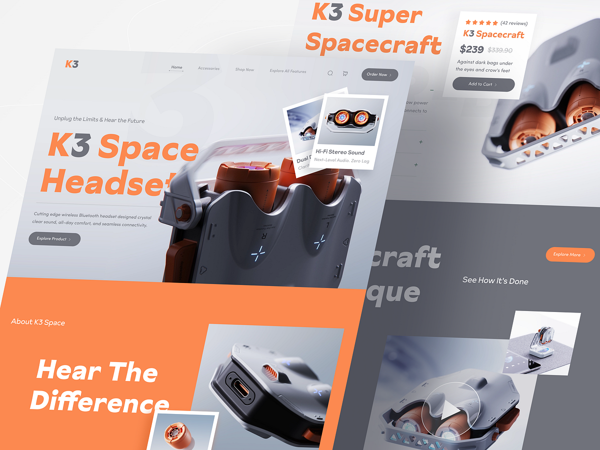 Air Buds :  K3 Wireless Bluetooth Headset Website Design