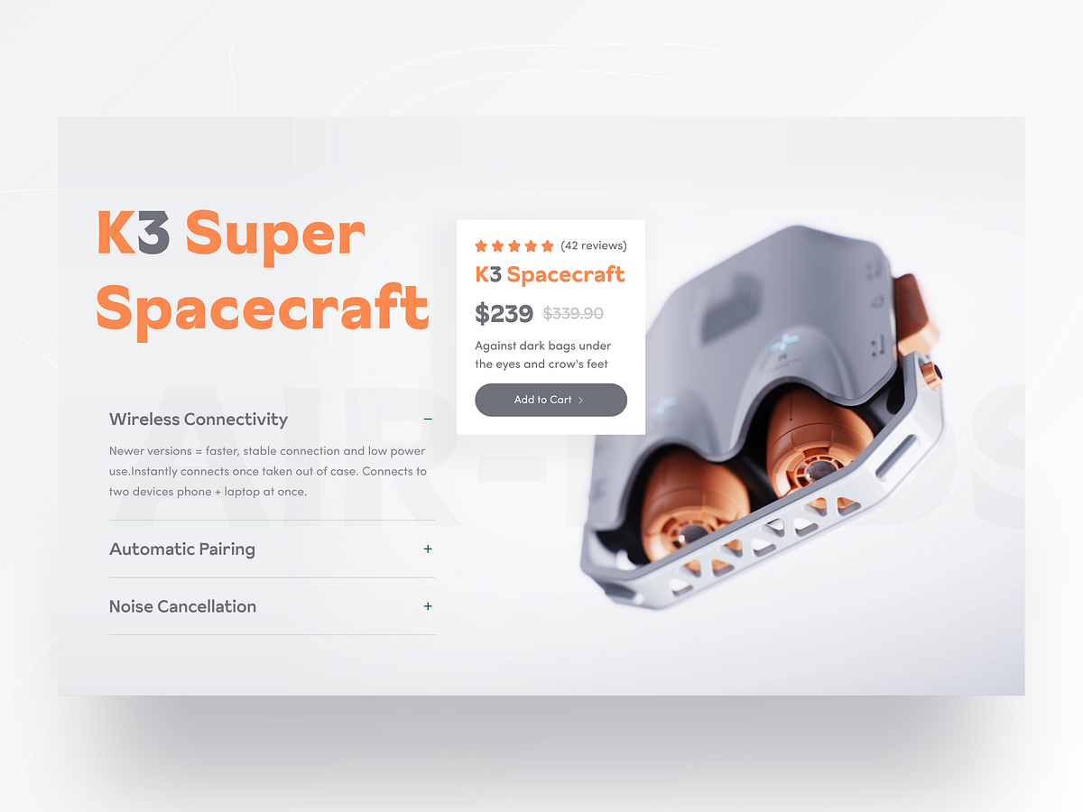 Air Buds :  K3 Wireless Bluetooth Headset Website Design Image 4