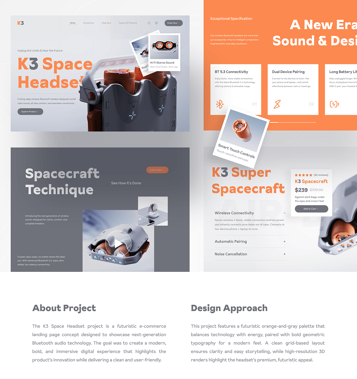 Air Buds : K3 Wireless Bluetooth Headset Website Design