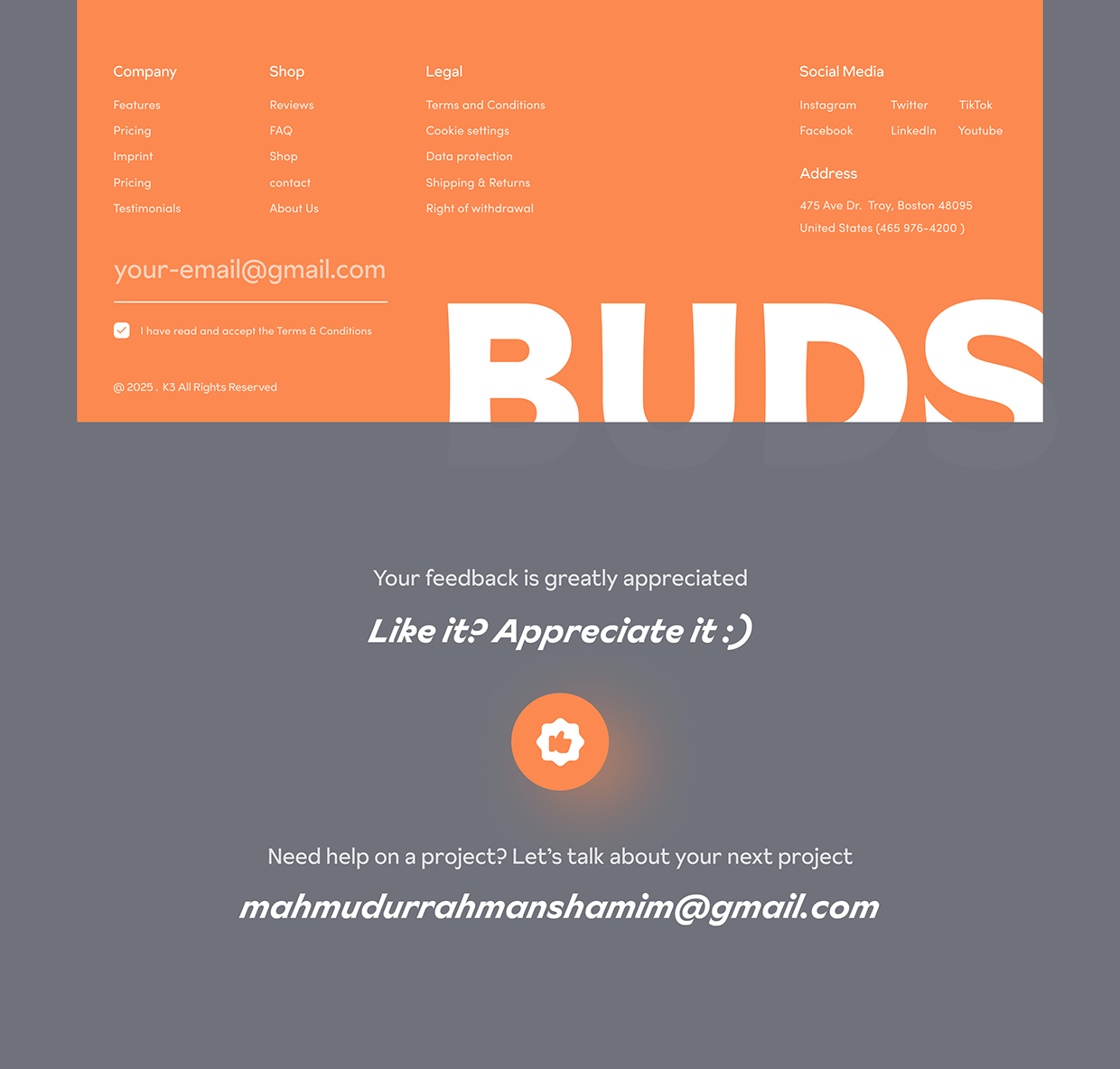 Air Buds : K3 Wireless Bluetooth Headset Website Design Image 4