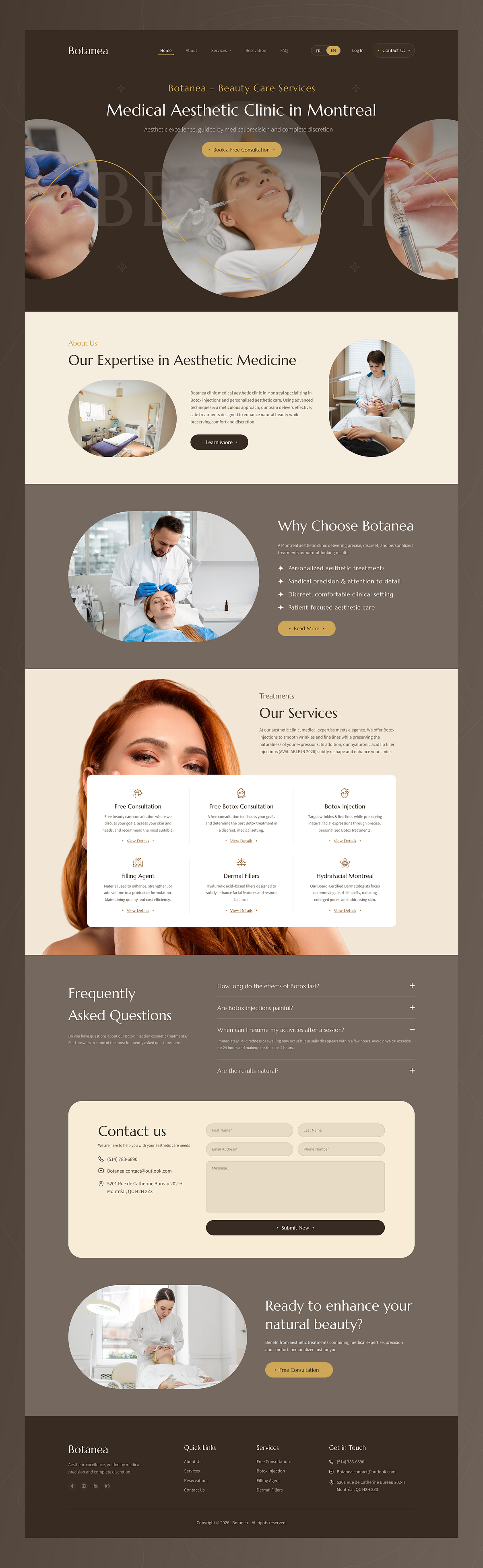 Botanea – Beauty Care Services Website Design Image 1