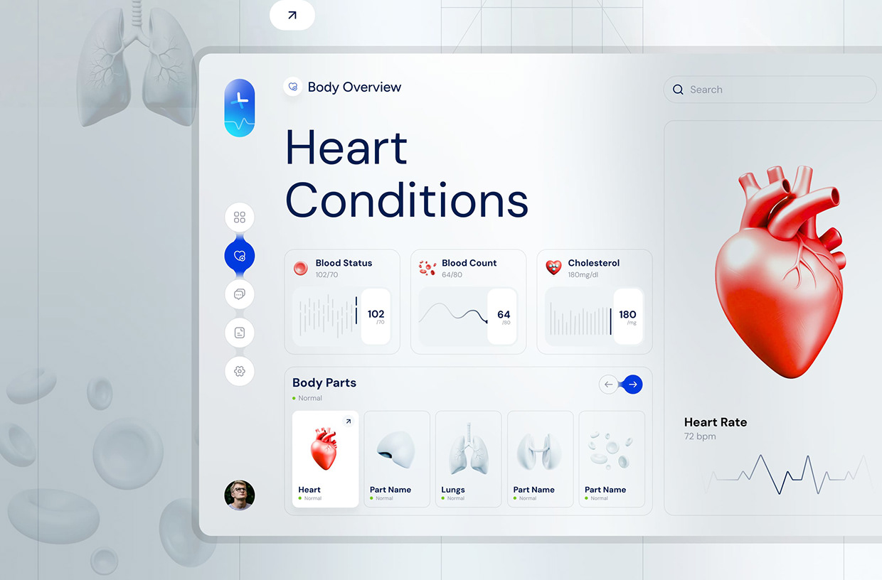 iHealth — Healthcare Tracker App Design Image 1