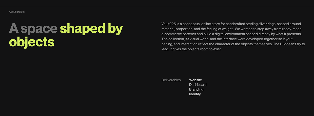 Vault925 — UI, 3D & Branding Design for Jewelry Store Image 0