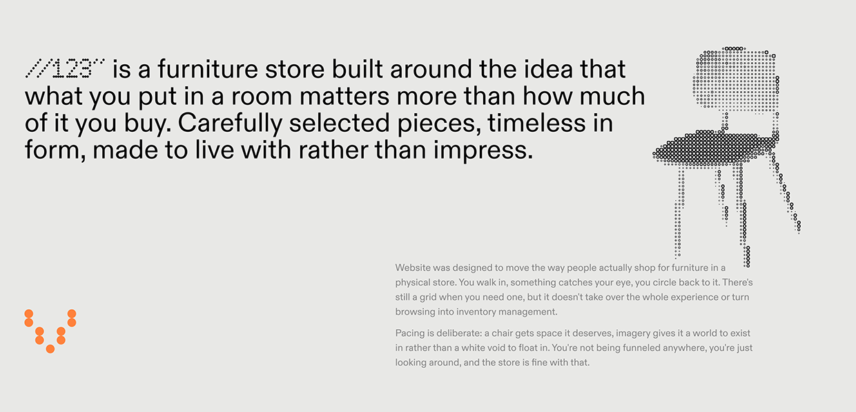 //123" — Furniture E-commerce UX/UI & Branding Design Image 0