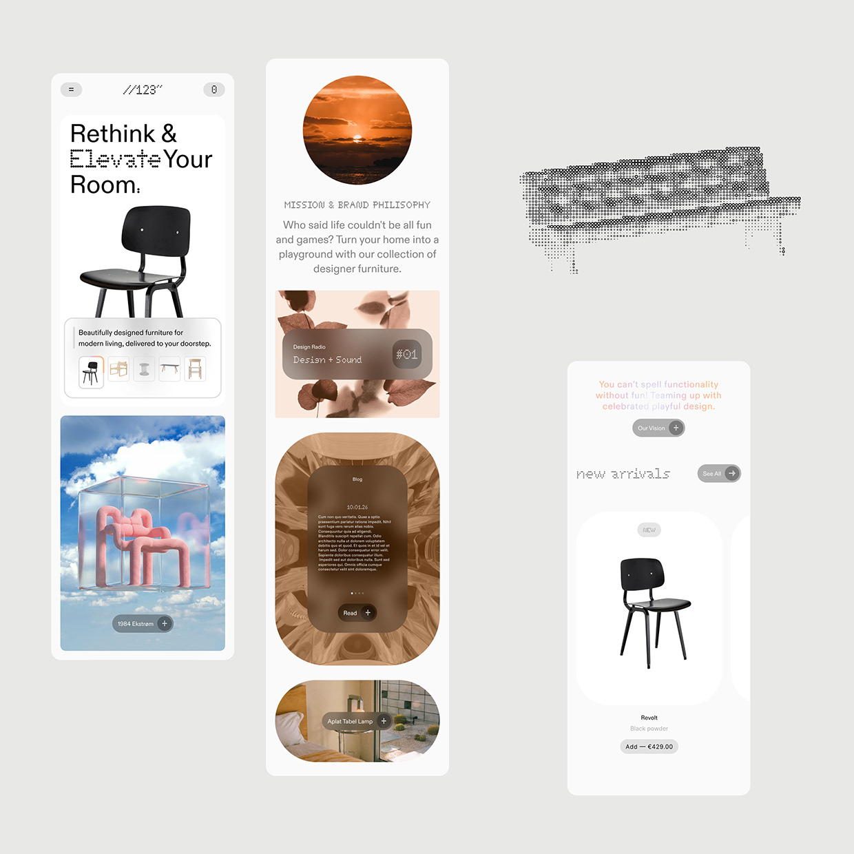 //123" — Furniture E-commerce UX/UI & Branding Design Image 5