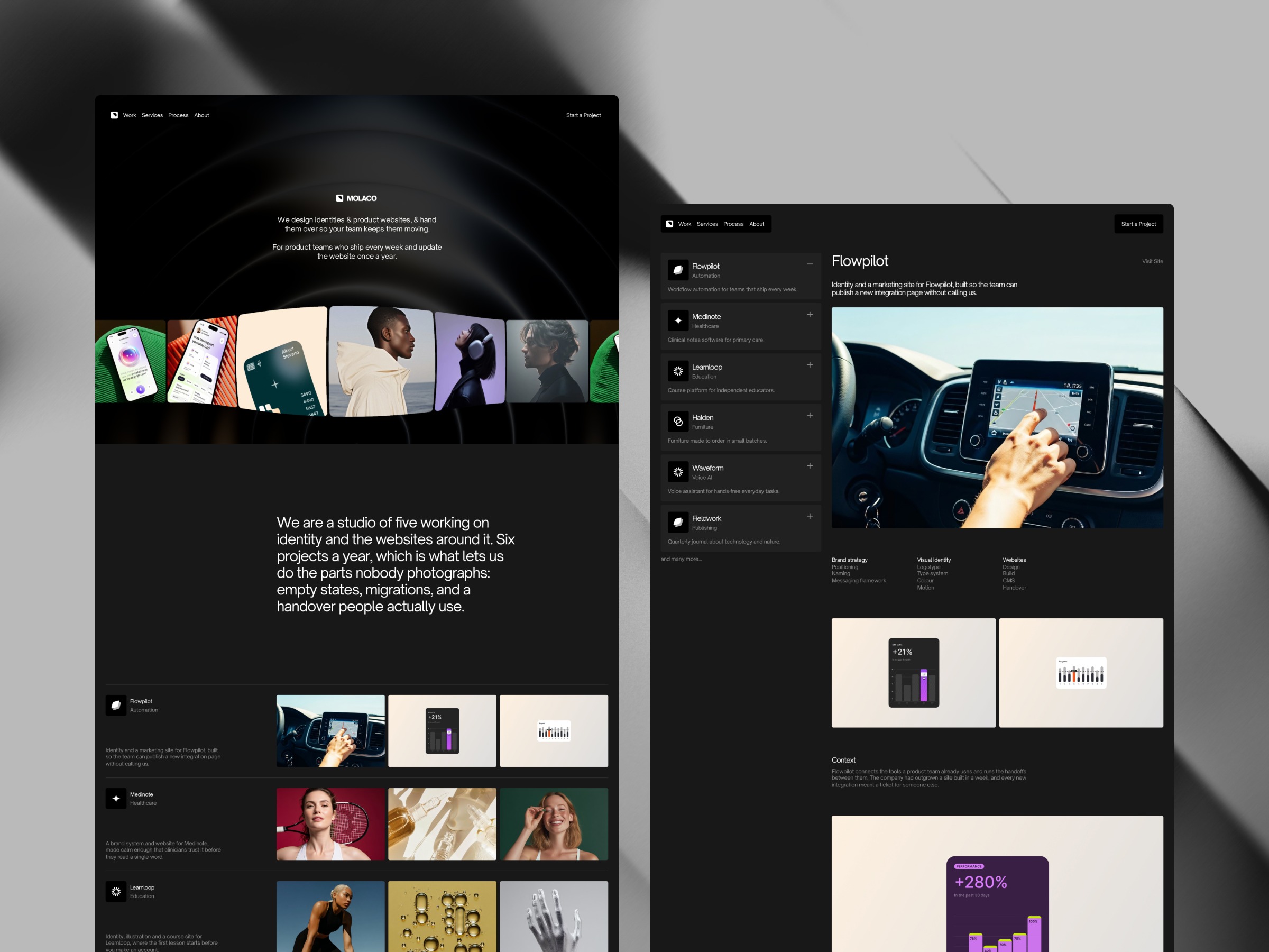 Molaco: Free Design Studio Portfolio Template for Framer Image 1