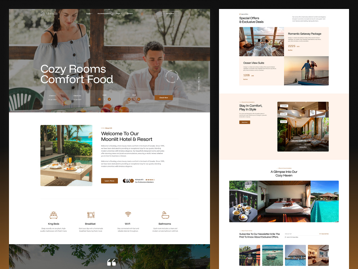 Bed & Breakfast Resort Landing Page