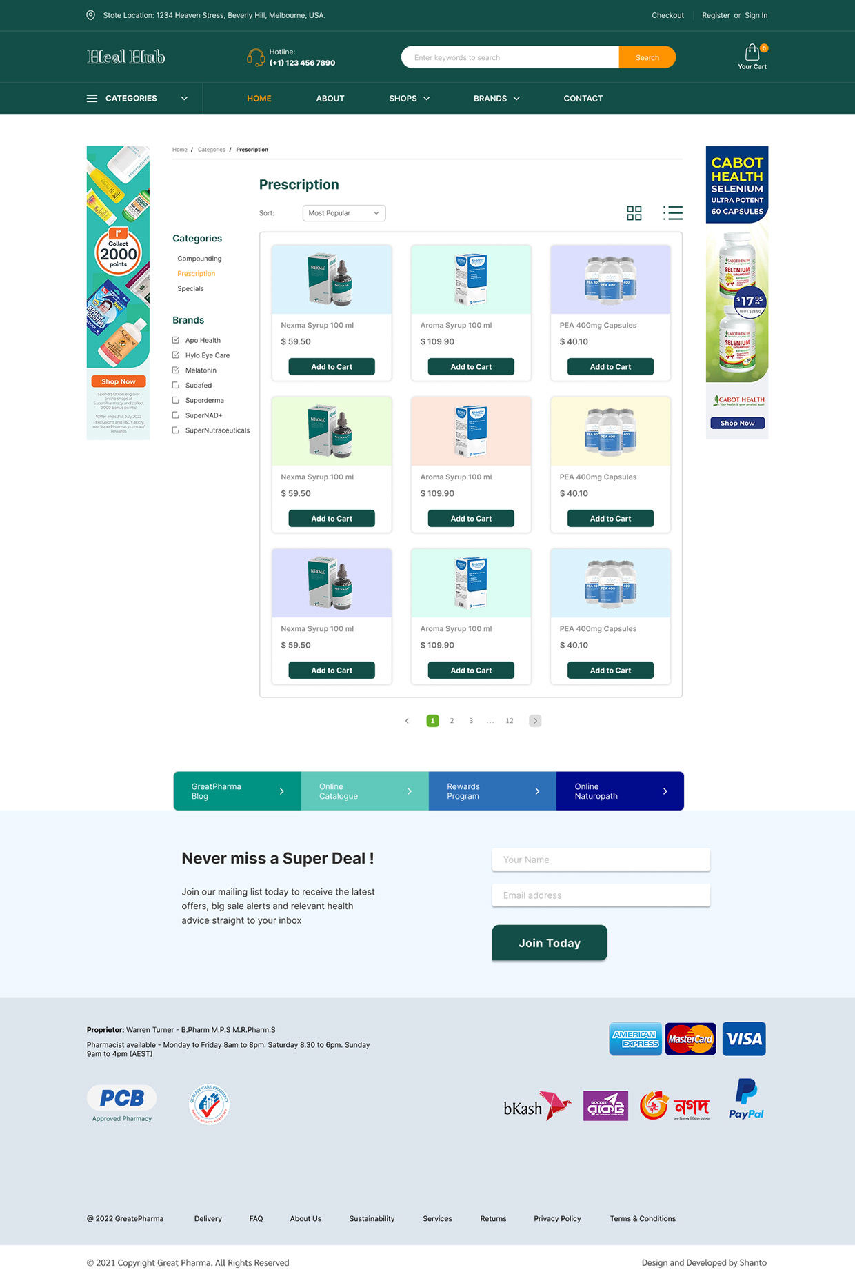 HealHub – Modern Pharmacy eCommerce Website UI Design Image 2