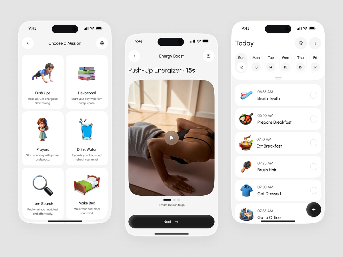 Morning Routine App UI