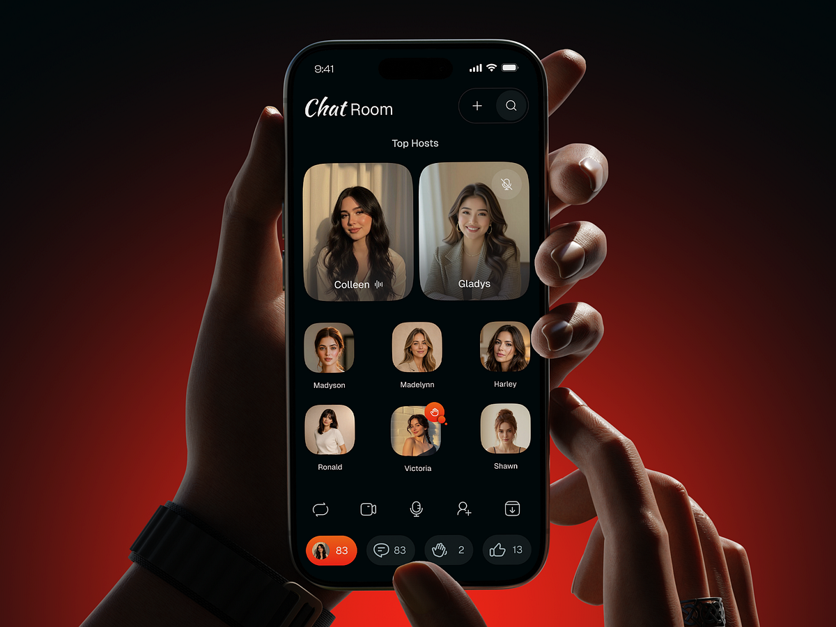 AI Character Chat & Social Voice Room App UI
