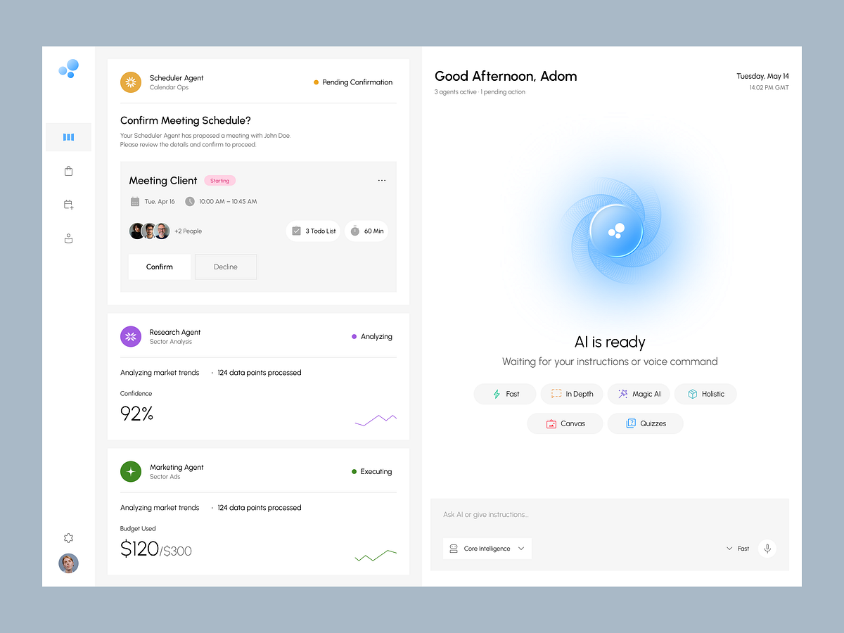 AI Agent Control Centre Dashboard