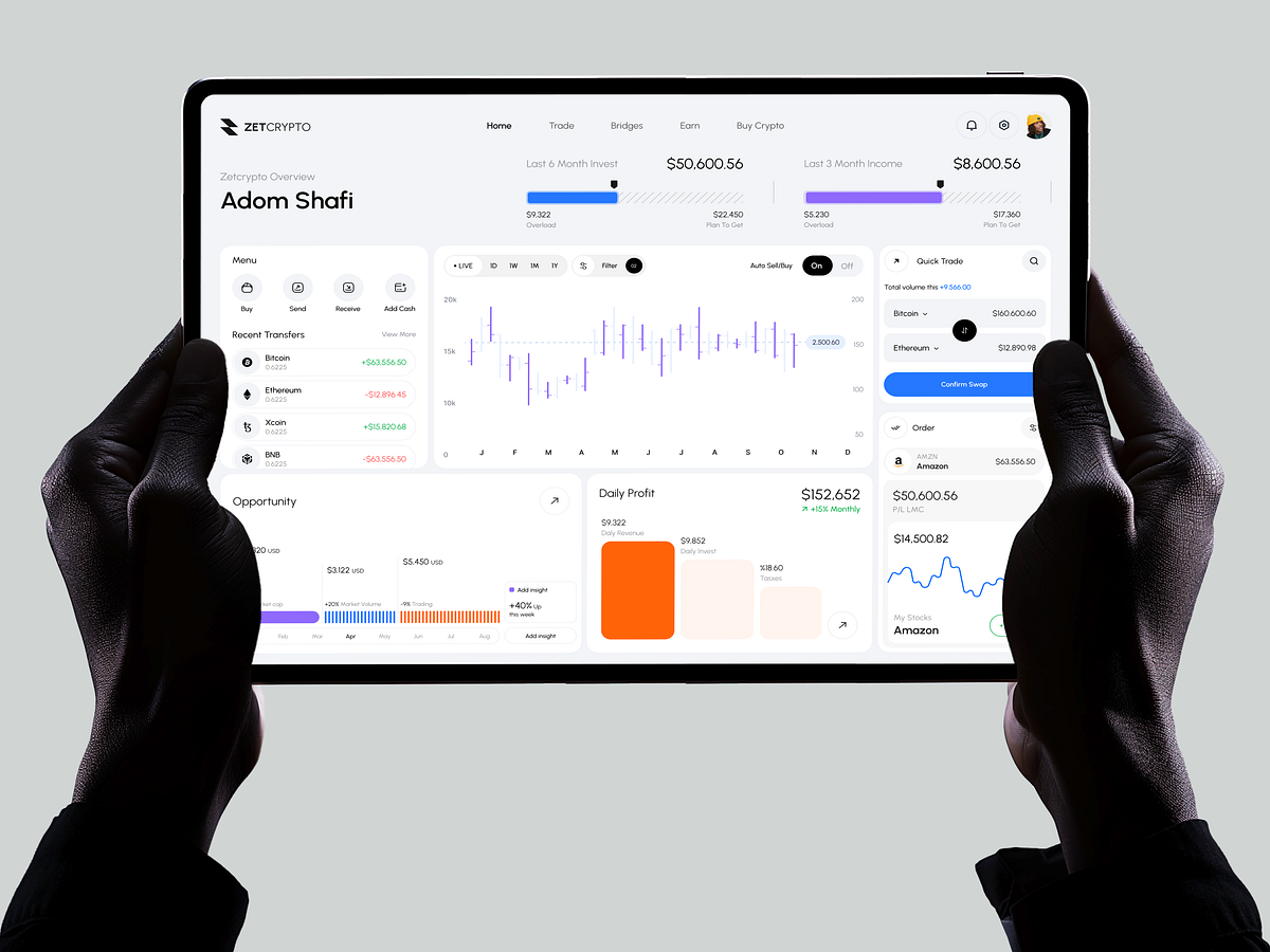 Cryptocurrency Dashboard Design Image 1
